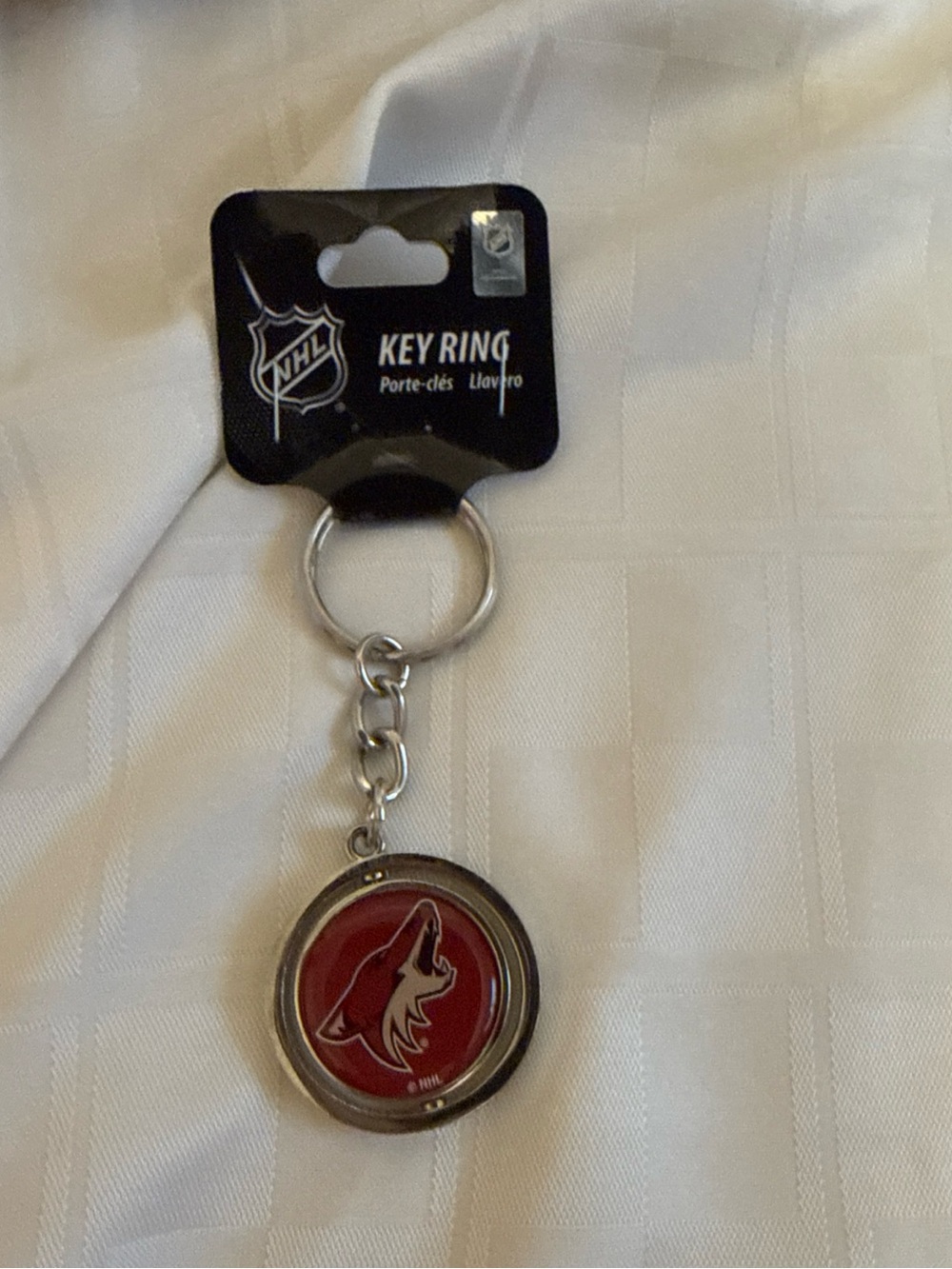 NHL Red and White Arizona Coyotes Key Ring